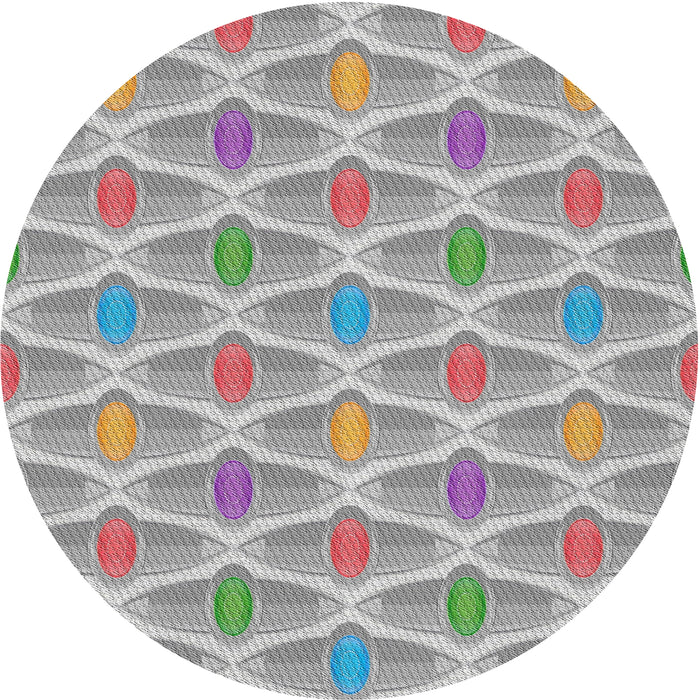 Sideview of Patterned Platinum Silver Gray Modern Rug, pat3238