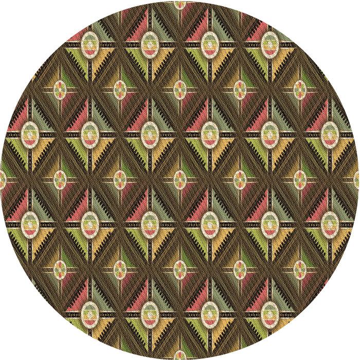 Square Patterned Cinnamon Brown Rug, pat3239brn