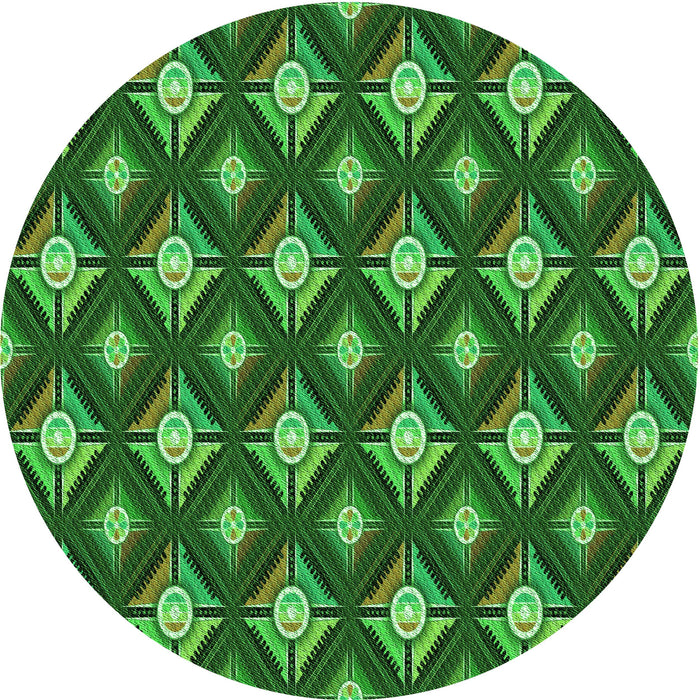 Square Patterned Deep Emerald Green Rug, pat3239grn