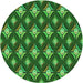 Square Patterned Deep Emerald Green Rug, pat3239grn