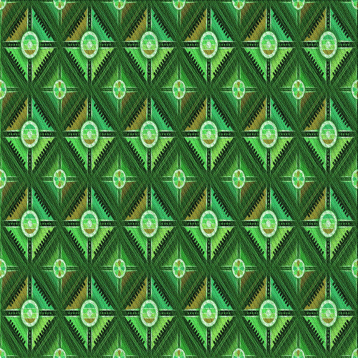 Round Patterned Deep Emerald Green Rug, pat3239grn
