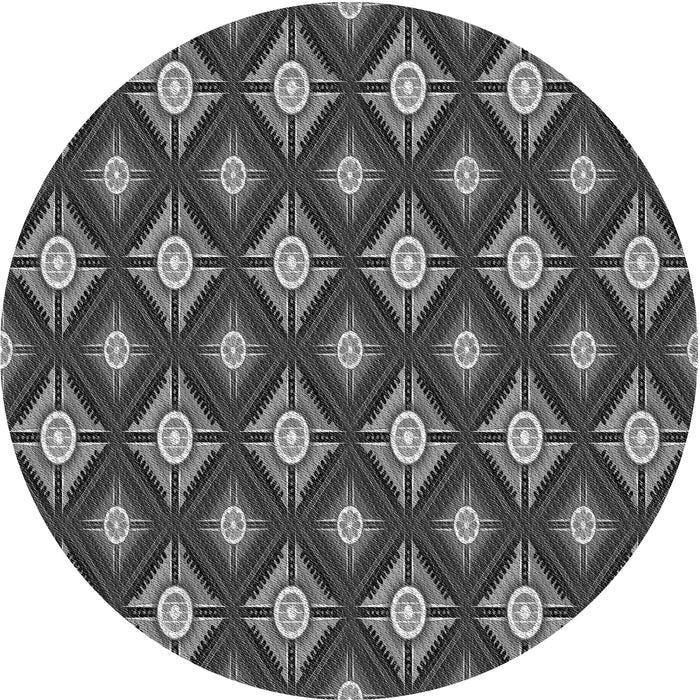 Square Patterned Gunmetal Gray Rug, pat3239gry