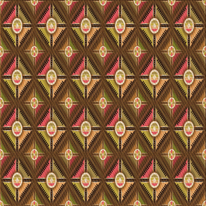 Round Machine Washable Transitional Cinnamon Brown Rug, wshpat3239org