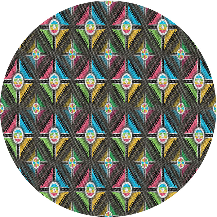 Sideview of Patterned Green Modern Rug, pat3239