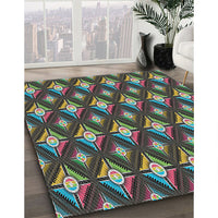 Patterned Green Modern Rug, pat3239