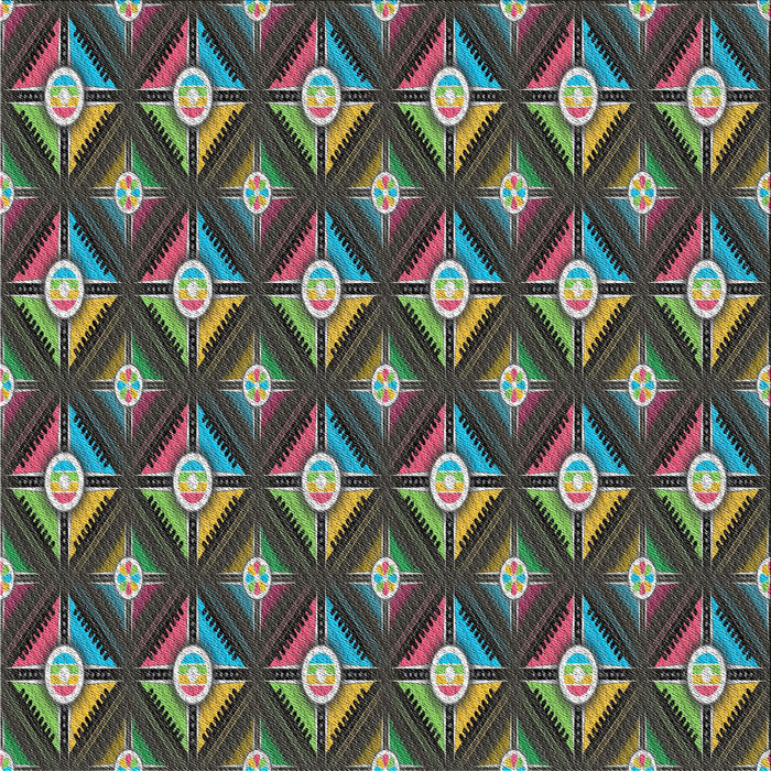 Square Patterned Green Modern Rug, pat3239