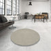 Round Patterned Khaki Green Novelty Rug in a Office, pat323