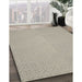 Patterned Khaki Green Novelty Rug in Family Room, pat323