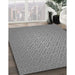 Patterned Dark Gray Rug in Family Room, pat324gry