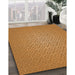 Patterned Dark Orange Rug in Family Room, pat324org