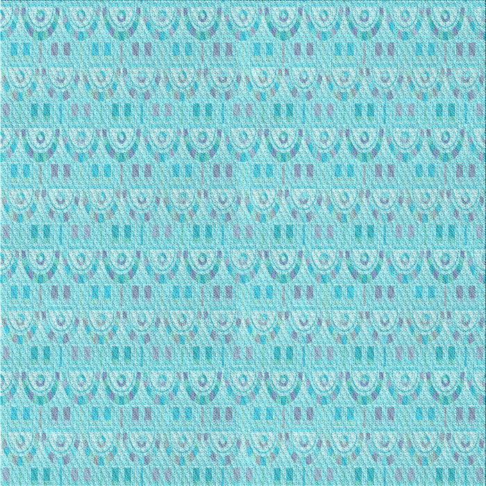 Round Machine Washable Transitional Blue Turquoise Green Rug, wshpat3240lblu