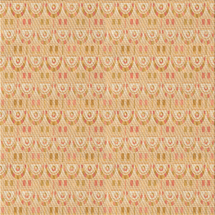 Round Patterned Orange Rug, pat3240org