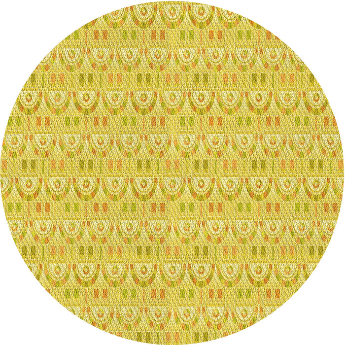 Square Patterned Yellow Rug, pat3240yw