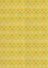 Machine Washable Transitional Yellow Rug, wshpat3240yw