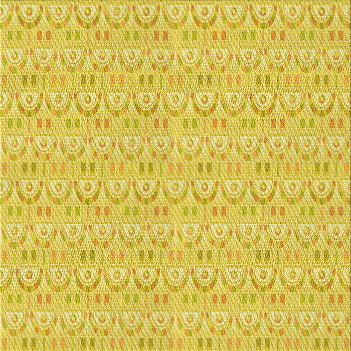 Round Patterned Yellow Rug, pat3240yw