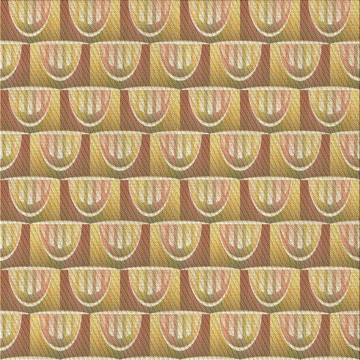 Round Patterned Chrome Gold Yellow Rug, pat3241brn