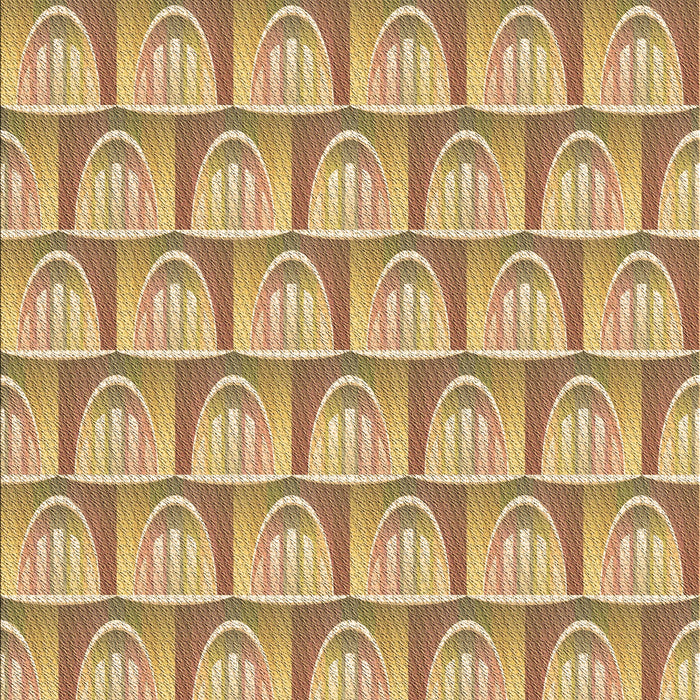 Patterned Chrome Gold Yellow Rug, pat3241brn