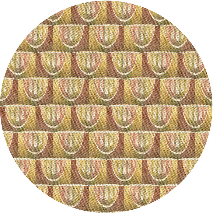 Square Patterned Chrome Gold Yellow Rug, pat3241brn