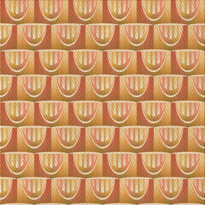 Round Patterned Yellow Orange Rug, pat3241org