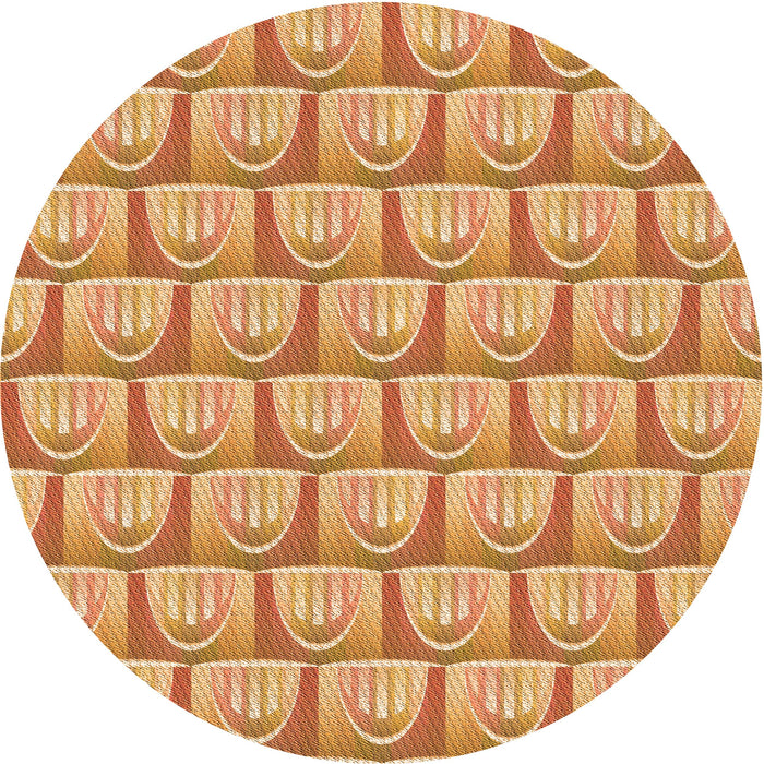Square Patterned Yellow Orange Rug, pat3241org