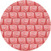 Square Patterned Pastel Pink Rug, pat3241rd