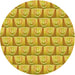 Square Patterned Bright Gold Yellow Rug, pat3241yw