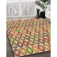 Patterned Yellow Orange Rug, pat3242brn