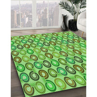 Patterned Emerald Green Rug, pat3242grn