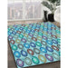 Machine Washable Transitional Green Rug in a Family Room, wshpat3242lblu