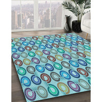 Patterned Green Rug, pat3242lblu