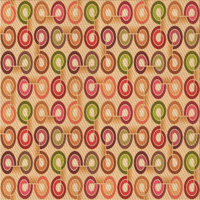 Round Machine Washable Transitional Yellow Orange Rug, wshpat3242org