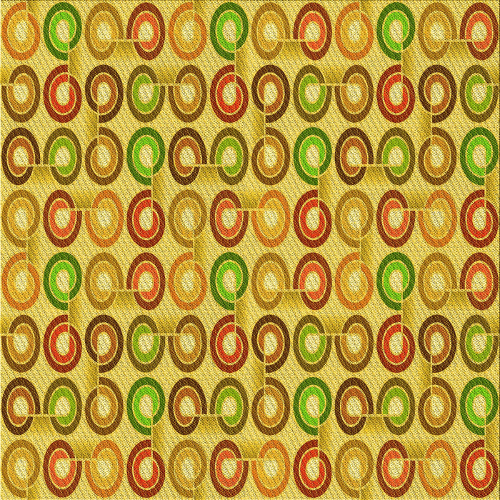 Round Machine Washable Transitional Yellow Rug, wshpat3242yw