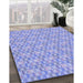 Machine Washable Transitional Light Slate Blue Rug in a Family Room, wshpat3243blu