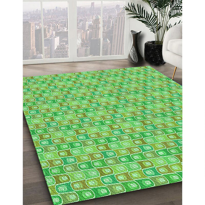 Machine Washable Transitional Green Rug in a Family Room, wshpat3243grn