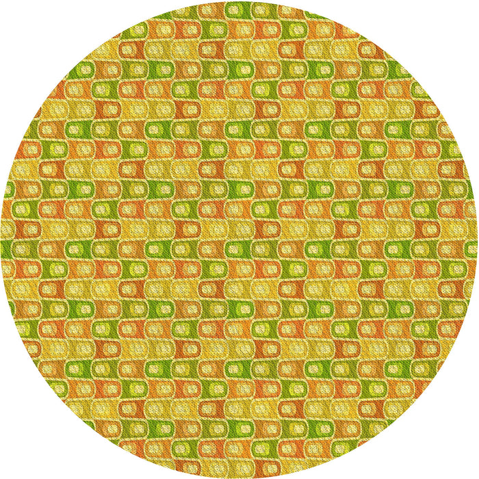 Square Machine Washable Transitional Yellow Rug in a Living Room, wshpat3243yw