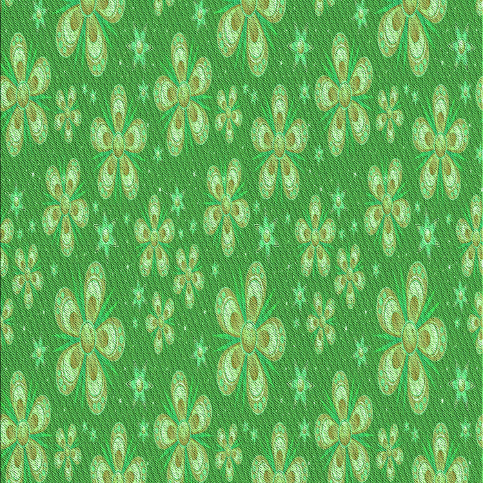 Machine Washable Transitional Dark Lime Green Rug, wshpat3244grn