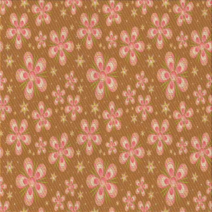 Round Patterned Red Rug, pat3244org