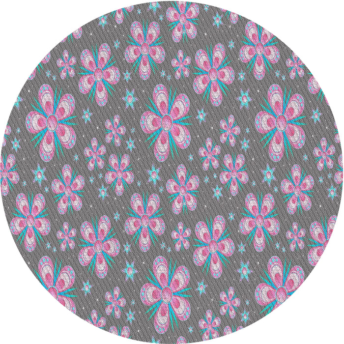 Sideview of Patterned Purple Novelty Rug, pat3244