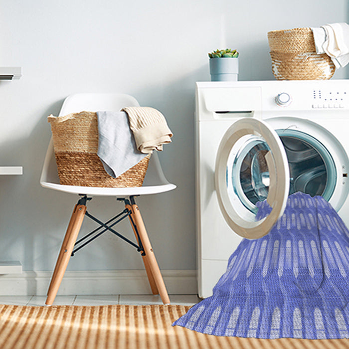 Machine Washable Transitional Blue Rug in a Washing Machine, wshpat3245blu