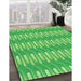 Machine Washable Transitional Neon Green Rug in a Family Room, wshpat3245grn