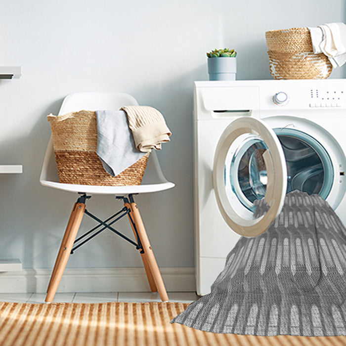 Machine Washable Transitional Platinum Gray Rug in a Washing Machine, wshpat3245gry