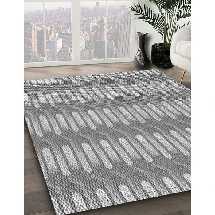 Patterned Platinum Gray Rug in Family Room, pat3245gry