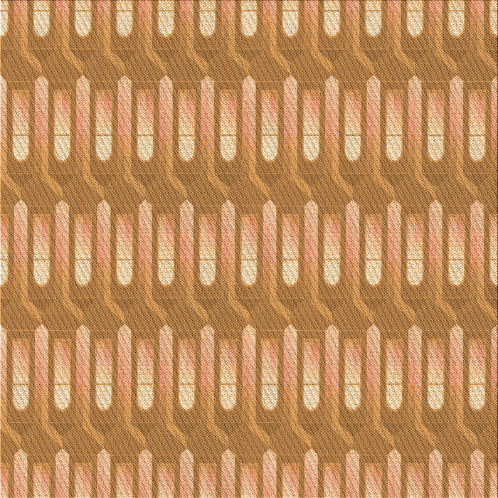 Round Patterned Orange Rug, pat3245org