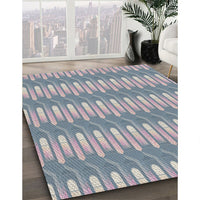 Patterned Gray Novelty Rug, pat3245