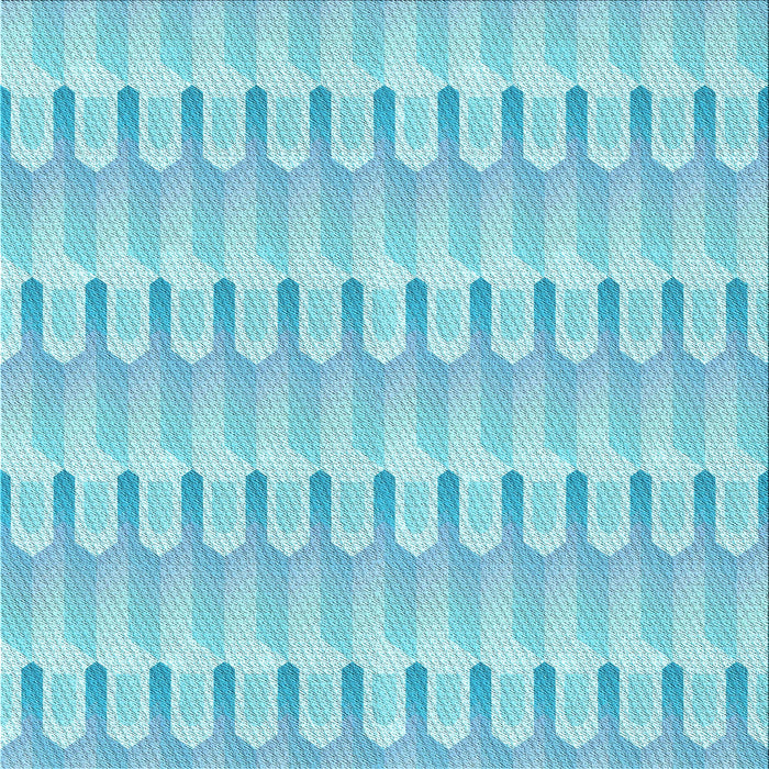 Round Patterned Blue Turquoise Green Rug, pat3246lblu