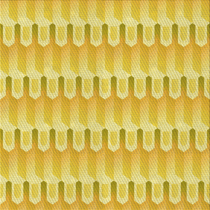 Round Patterned Bold Yellow Rug, pat3246yw