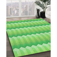 Patterned Emerald Green Rug, pat3248grn