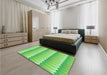 Patterned Emerald Green Rug in a Bedroom, pat3248grn