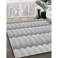 Patterned Platinum Silver Gray Rug, pat3248gry