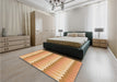 Patterned Yellow Orange Rug in a Bedroom, pat3248org